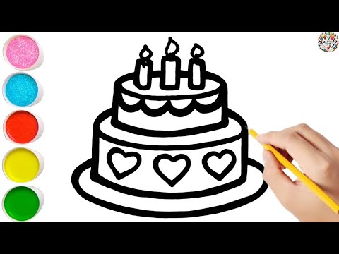 HOW TO DRAW A CAKE 🎂 VERY EASY DRAWING FOR KIDS 😊