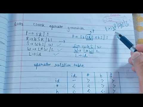 Lecture-25  Operator precedence table example-2 | Check Operator Precedence grammar