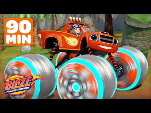 90 MINUTES of Blaze's Best Monster Machine TIRES! 🛞 | Blaze and the Monster Machines