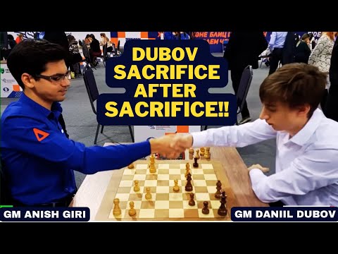 Dubov SACRIFICE AFTER SACRIFICE!! Daniil Dubov vs. Anish Giri | World Rapid Chess Championship 2022