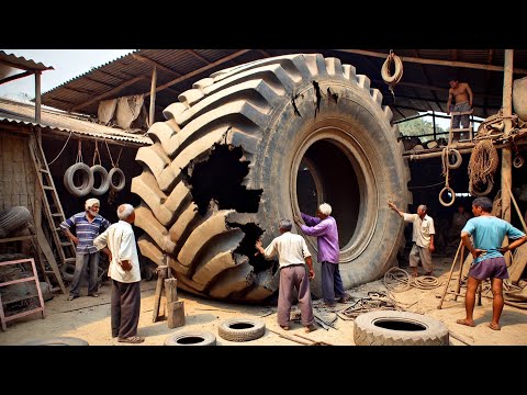 Unbelievable The Biggest Tire Repair | Amazing Pakistani large tyre Repairing