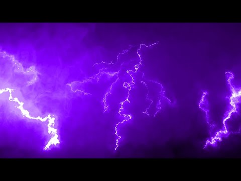 Purple Lightning Thunderstorm 4K | No Sound