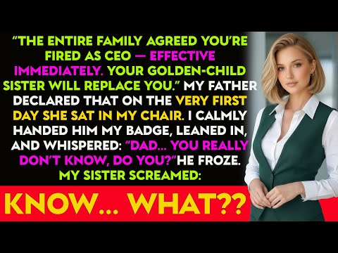 My parents fired me on day one and made my golden-child sister CEO—I laughed: “Did you forget, Dad?”