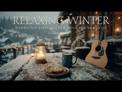 Cozy Winter Acoustic Guitar Music ~ Warm Cafe Vibes & Golden Hour Instrumental