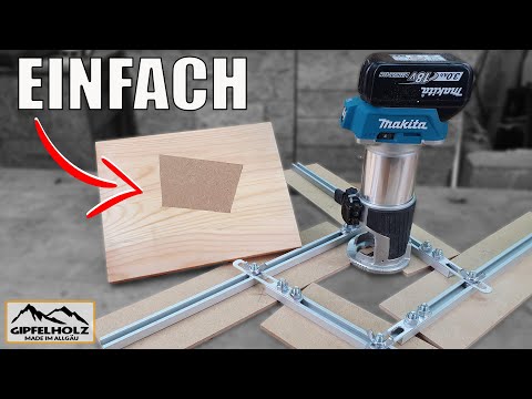 Fräsvorrichtung für Oberfräse um Holz passgenau einzulassen - Fräs Jig Vorrichtung Einhandfräse