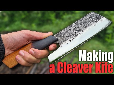 MAKING A KNIFE - Cleaver Knife From A Rusty Steel