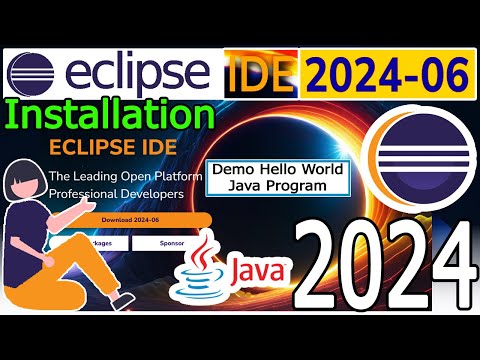 How to install Eclipse IDE 2024-06 on Windows 10/11 with Java JDK 22 [ 2024 Update ] Demo Java Code