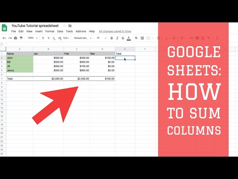 Google Sheets- How to Sum a Column / Row in Google Sheets