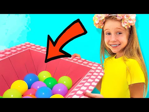 Nastya becomes a math teacher and teaches shapes, numbers and alphabet to kids