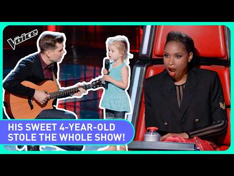 4-YEAR-OLD hijacks her dads The Voice Blind Audition!