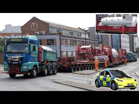 Super sized transport takes over town centre as police escort 356 tonne generator