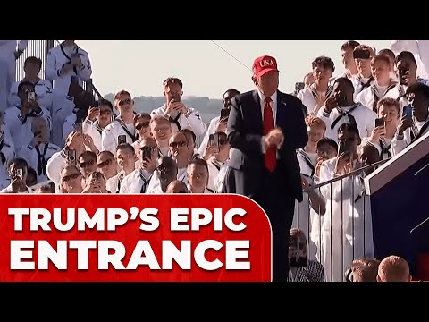 TRUMP steals the show with EPIC ENTRANCE at U.S. NAVY 250th ANNIVERSARY