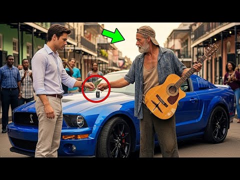 «Если сыграешь ЭТУ песню — отдам тебе свою МАШИНУ!» — насмешливо сказал парень… пока бродяга