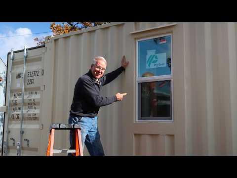 Shipping Container Gets a Window! | Office Build Part 2