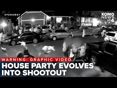 GRAPHIC: Surveillance video shows moment when house party turns into shootout; 17-year-old charged