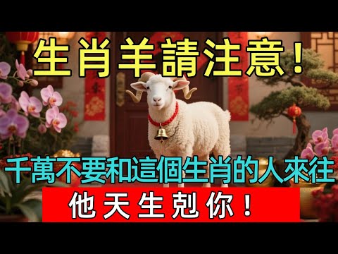 生肖羊《切記》，不要和這個生肖的人來往，因為他天生剋你！#生肖 #運勢 #命理 #屬相 #風水 #財運 #佛陀 #佛學 #佛法 #佛教 #修行 #智慧 #因果 #佛家