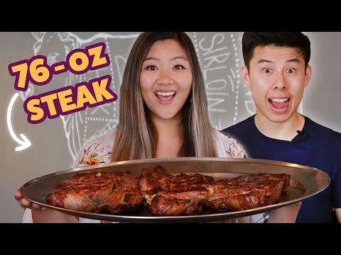 I Challenged My Friend To Finish A 76-Ounce Steak • Giant Food Time