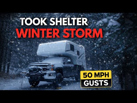 Winter Truck Camping / Peace, Chaos, and a Cozy Shelter to Ride out the Storm.