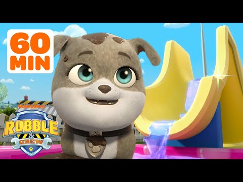 Motor Gets a Bubble Bath & Messiest Moments! w/ Rubble & Mix | 1 Hour Compilation | Rubble & Crew