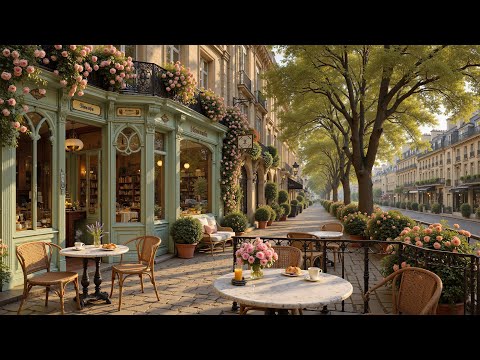 Peaceful Paris Café Morning ☕ Elegant Outdoor Street Ambience with Soft Jazz for Calm Focus