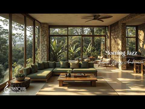 Peaceful Morning Jazz In Forest Living Ambience | Tranquil Jazz Melody with Nature Therapy for Relax