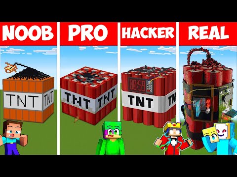 Minecraft NOOB vs PRO vs HACKER: TNT HAUS BAU CHALLENGE ⛏