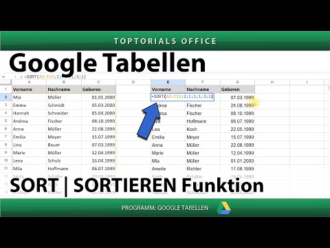 SORT function | Detailed SORT | Google Sheets