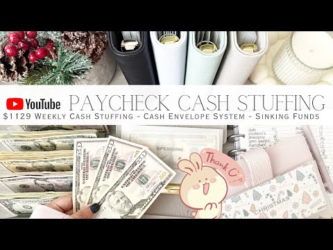 YouTube Paycheck Cash Stuffing $1129 | Weekly Cash Stuffing | Cash Envelope System | Sinking Funds