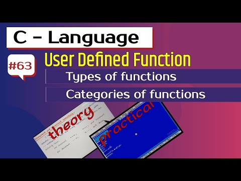 User defined function in C | full video in one shot