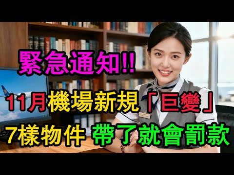 11月安檢新規「巨變」！這7個「罰款地雷」一踩就爆，千萬別帶！空姐警告：別再傻傻「白送錢」！ #安檢新規 #坐飛機 #罰款 #機場 #11月新規
