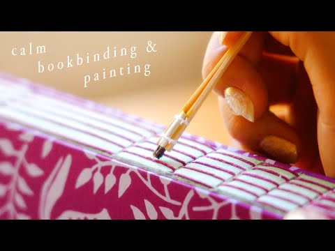 ASMR bookbinding + painting | Long Stitch sketchbook