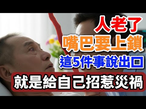 人老了嘴巴要上鎖，這5件事說出口，就是給自己招惹災禍#樂齡心時光 #晚年生活 #中老年生活 #為人處世 #生活經驗 #情感故事 #老人 #幸福人生