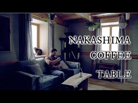 Cherry wood Nakashima style coffee table made with hand tools and joinery.