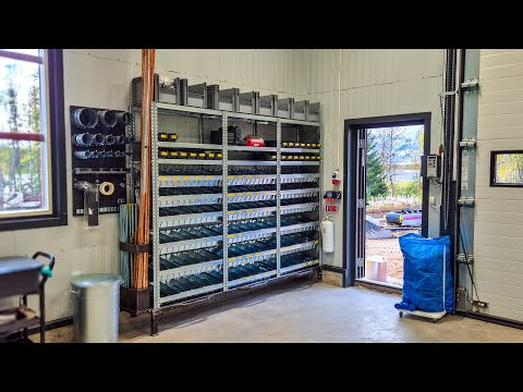 Building a Bolt Storage Shelf and Electrical Cable Drilled Under Creek