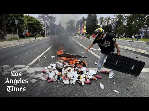 Chaos erupts as protesters confront immigration agents at Paramount Home Depot