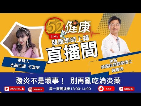 驚人真相！發炎不是病，是身體在救你？陳俊旭醫師教你讀懂「發炎地圖」| 主持人：王宜安｜52健康我愛健康‪@love52health​