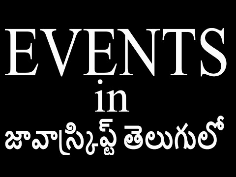 Events in JavaScript telugu
