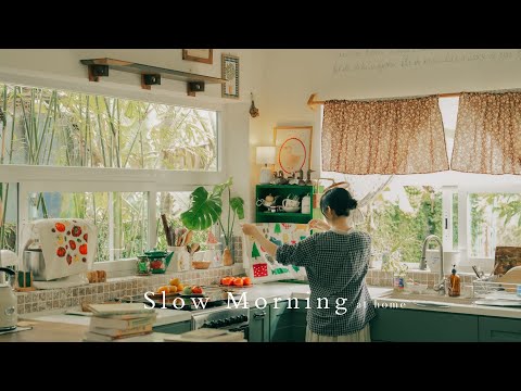A Cozy Morning in My New Kitchen 🍊 | No-Knead Bread & Mushroom Soup 🥖🍄‍🟫