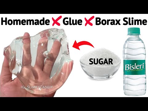 How to make Water and Sugar Slime at home Without Glue Borax and Activator/Making Water Slime/ASMR