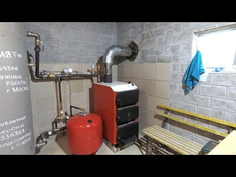 Монтаж системы отопления, теплые полы, обвязка котельной твердотопливный котел и буферная емкость.