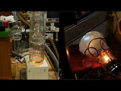 Giant glass diffusion pump and cathode ray tube demo