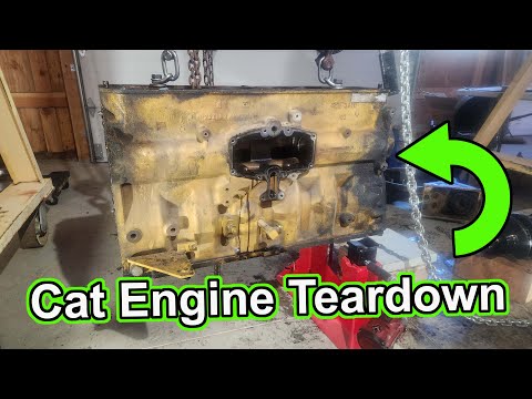 Cat Diesel Engine Teardown to a Bare Block. Complete Engine Disassembly.