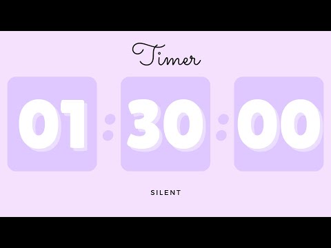 🪻 1 Hour 30 Minutes Silent Timer with Cute Ending Alarm | Pastel Purple Timer