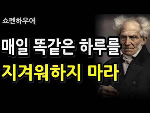 [쇼펜하우어 인생철학] 매일 똑같은 하루를 산다고 불안해하지 마세요