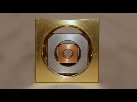 Not usual Cube-in-a-Cube Turning! 3 Different Metals Fused into One Solid Piece!