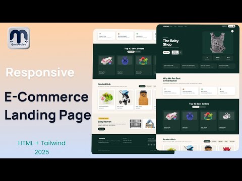 E-Commerce Landing Page with Tailwind CSS — Baby Shop UI