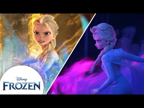 Elsa's Best Action Scenes | Frozen Vs Frozen 2
