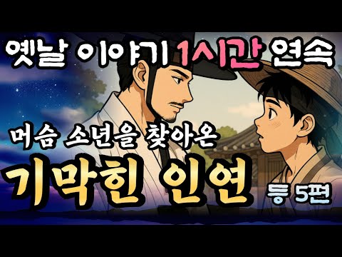 머슴소년이 만난 그의 놀라운 정체는?! 소몰이 소년 돌쇠 등 5편 🌛듣다보면 꿀잠드는 1시간 연속 옛날이야기/ 중간광고 없음/잘때 듣는 이야기,오디오북,꿀잠,잠자리 동화,전래동화