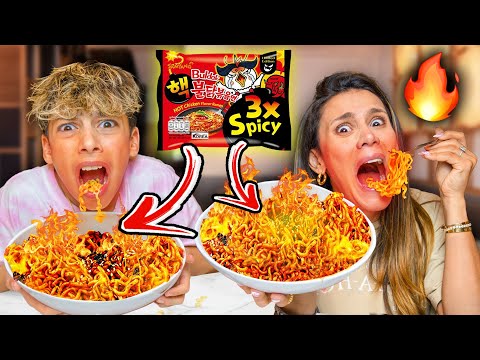 EATING The World's SPICIEST Ramen Noodles - Challenge 🥵