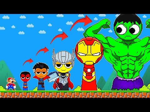 Super Mario Bros. But Every Seed Powerups Make Mario Become Marvel Superhero | PixSaga Mario